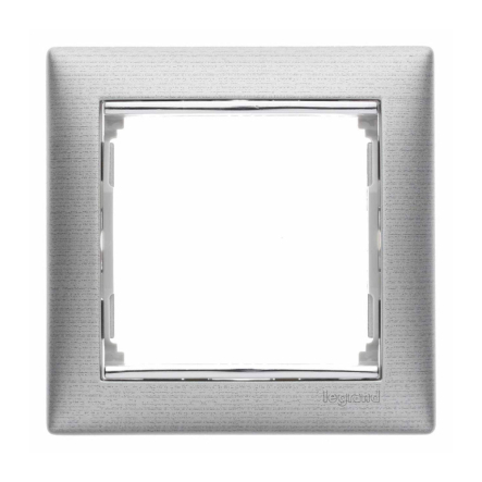 Рамка 1 пост LEGRAND Valena, 770331, алюминий матовый/серебряный штрих - 1