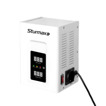 Стабілізатор напруги Sturmax PSM931000RV, релейний, 1000 ВА, LED, настінний - 1