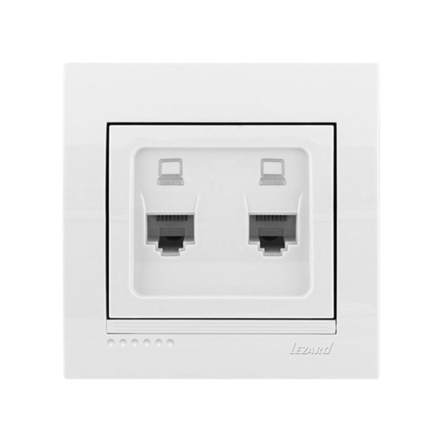 Розетка комп'ютерна Lezard MIRA подвійна, біла, 701-0202-141 - 1