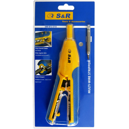 Съемники изоляции / Стриппер S&R 5-в-1, 180мм, с битодержателем, 580813315