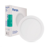 Светильник светодиодный FERON AL510-1, 20W, 4000K, 1200Lm, круглый, встраиваемый, 220x13,5мм, Ø190мм, 7573