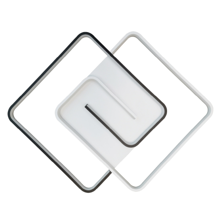 Светильник VIOLUX Smart DOMINO, 90W, 3000-4000-5000K, 4800Lm, 480 мм, квадрат, черный, белый, 220565