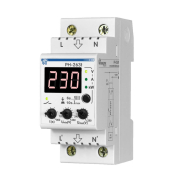 Реле напруги Новатек-&amp;#8209;Електро&amp;nbsp;РН-263Т, AC&amp;nbsp;230&amp;nbsp;В, 63&amp;nbsp;А, 14&amp;nbsp;кВт, однофазне, червоні символи, NTRN263T2