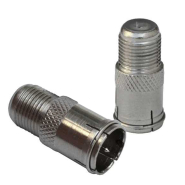 Перехідник шт.ант.F (швидкий з кільцем)-гн.ант.F, корпус металевий