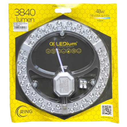 Матрица светодиодная LEDium RING 48W 3840Lm 5000K AC185-265V D240*28mm - 1