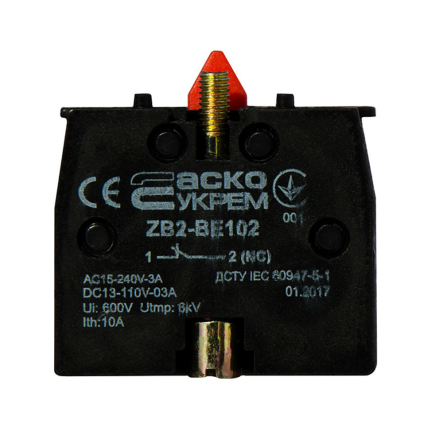 Блок-контакт ZВ2-ВЕ102 N/C для кнопок ХB2, АСКО-УКРЕМ A0140010026