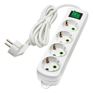 Удлинитель Lezard Letitia 4 гнезда 2м с заземлением, с кнопкой, 721-0402-402