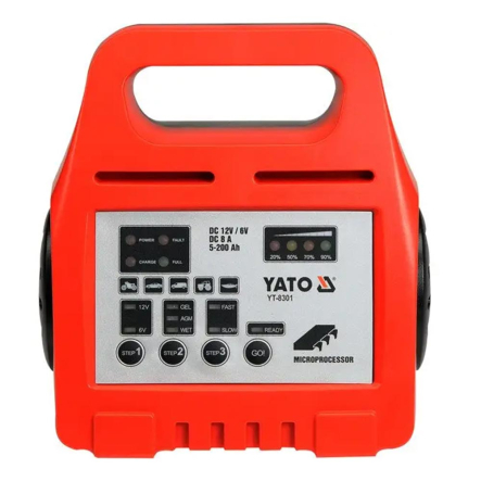Зарядное устройство YATO YT-8301 6/12 В, 5-200 Аh, 8А - 1