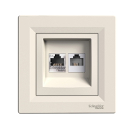 Розетка комп'ютерна +TF Schneider Electric ASFORA, крем, ЕРН4900123