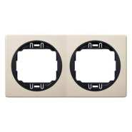 Рамка двухместная горизонтальная Aling-Conel EON, E6701.9E, бежевый-чёрный