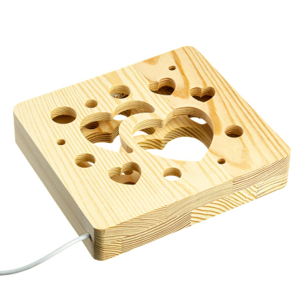 Ночник LED деревянный Сердечки (WW)