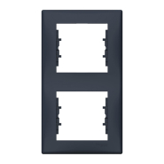 Рамка 2 поста вертикальна Schneider Electric Sedna, графіт, SDN5801170