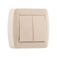 Выключатель Lezard DEMET двухклавишный, крем, 711-0300-101