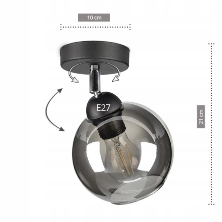 Люстра SIRIUS S4911-1 BK+SM, E27 - 2