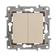 Выключатель двухклавишный проходной Legrand Etika, 672312, слоновая кость