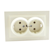 Розетка 2-а із заземленням, Mono Electric, DESPINA, крем, 102-170004-120