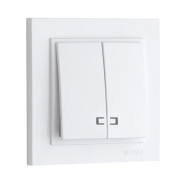 Вимикач 2кл. з підсвічуванням Mono Electric, DESPINA, білий, 102-190025-103