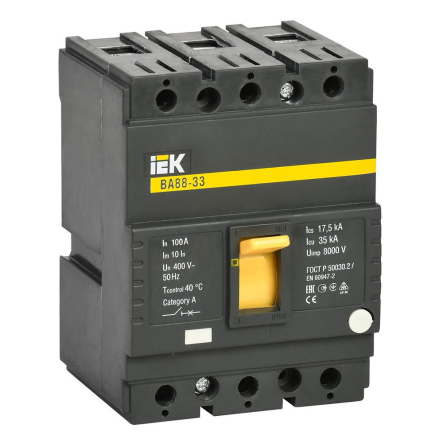 Автоматический выключатель YEK ВА88-33, 3P, 100A, 35kА, SVA20-3-0100-U - 1