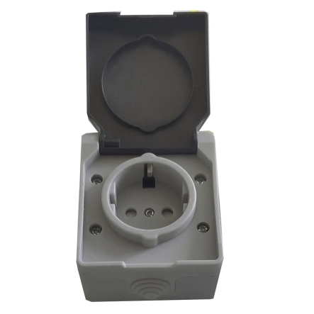 Розетка накладная TNSy SURFACE, 1-я, з/к, IP54, TNSy5000169 - 1