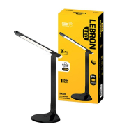 Настільна лампа з нічником LEBRON L-TL-L 8W 4100K, з блоком живлення, чорна