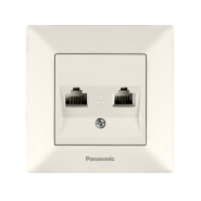 Розетка 2-я, телефонная, RJ11 CAT3 Panasonic Arkedia Slim, крем, 04032BG