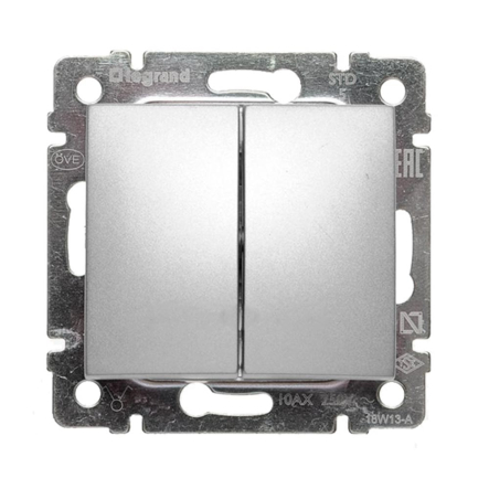 Перемикач на два напрямки 2кл. LEGRAND Valena, 770108, алюміній - 1