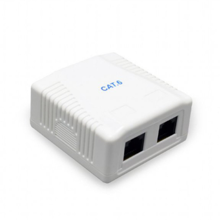 Розетка на 2 порта Cablexpert NCAC-2U6-01, RJ45, 6 cat, внешняя - 1