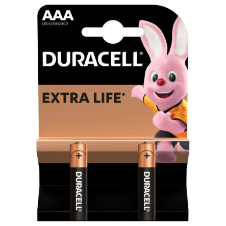 Батарейка Duracell Extra Life, ААА, LR03, 1.5 В, уп.- 2 шт., ціна за блістер, поштучно не продається, 5010171 - 1