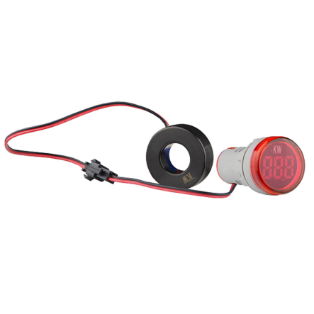 Сигнальна арматура АСКО-УКРЕМ U-ADM-W 22мм кругла, червона з індикатором споживання напруги тип A, A0190010203 - 1