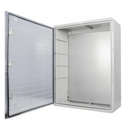 Корпус АБС-пластик АСКО-Укрем, ударостойкий, с монтажной панелью, прозрачные дверки, 60*80*28, ІР65, A0270010033