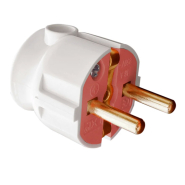 Вилка штепсельная LXL 325WHP, с заземлением, угловая, белая