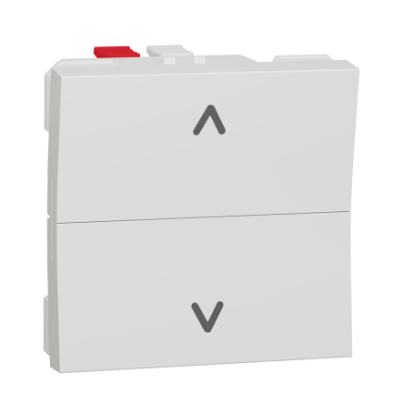 Вимикач для жалюзі 2-кл кнопковий сх.4 6А 2 модуля Schneider Electric UNIСA New, білий, NU320718 - 1
