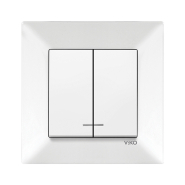 Вимикач 2 кл. з підсвідкою VIKO Meridian, 90970050-WH, білий