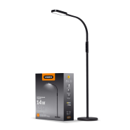 Торшер LED, VIDEX VL-TF07B, 14W, 3000-5500K, 220V, чорний, 24858