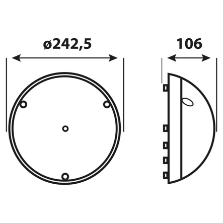 Светильник пластиковый HOROZ, AQUA Опал, Е27, IP54, полный месяц, черный, 1153