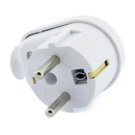 Вилка Timex  угловая 16А белая, WT-16U BI