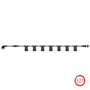 Гирлянда Белт-лайт Horoz Electric CARNAVAL-F10 10м, 10 ламп, Е27, IP44 чёрная, 022-002-0010-010