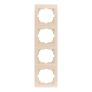 Рамка Lezard DERIY чотиримісна, вертикальна, крем, 702-0300-154