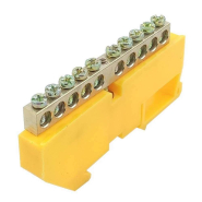 Шина изолированая стойк «N» TNSy5503126 на DIN-рейку ШЛІ6х9-10 желтая