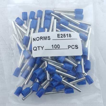 Наконечник гильза TechnoSystems Е2518 2,5мм2, синий, (100 шт), TNSy5500101