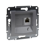 Розетка телефонная RJ11 Schneider Electric Sedna, алюминий, SDN4101160