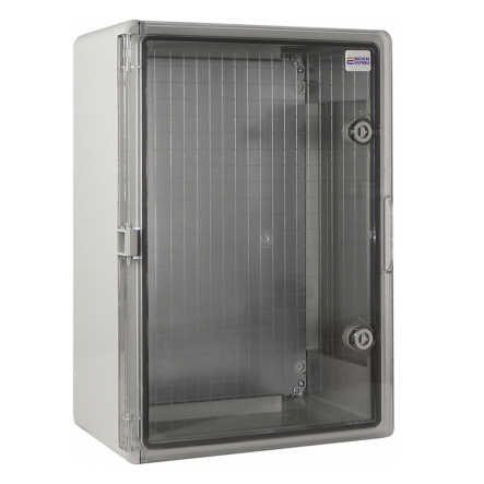 Корпус АБС-пластик АСКО-Укрем, ударостійкий, з монтажною панеллю, прозорі двері, 30*40*17, ІР65, A0270010027 - 1