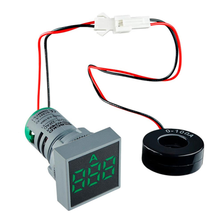 Амперметр цифровой АСКО-УКРЕМ ED16-22FAD 0-100A, зелёный, врезной монтаж, A0190010039 - 1