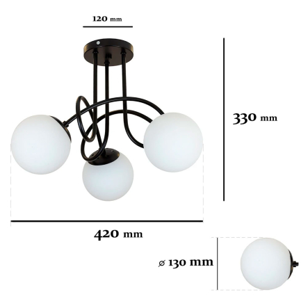 Люстра LEVISTELLA 7529903-3 BK+WH