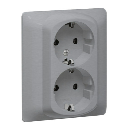Розетка 2х2к+3 Legrand Galea Life, 771330, алюминий - 1