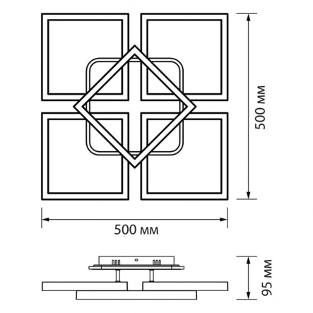 Светильник LED Ardero URBAN AL6491ARD 105W 3600Lm 3000K-6000K квадрат 500х500x95мм