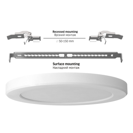 Светильник LED накладной VIDEX DL6R, 18W, 3000-6500K, круг 217х17мм, белый, VL-DL6R-18CW