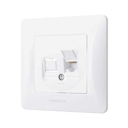 Розетка VIDEX BINERA CAT6 одинарная компьютерная, белая, VF-BNSK1PC6-W - 2