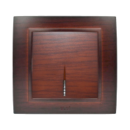 Выключатель EL-BI ZENA, 1 кл., с подсветкой, орех, 500-012900-201