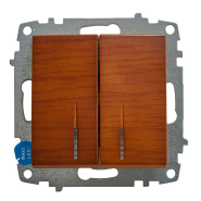 Выключатель EL-BI ZENA, 2 кл., с подсветкой, (механизм), вишня, 609-012800-203